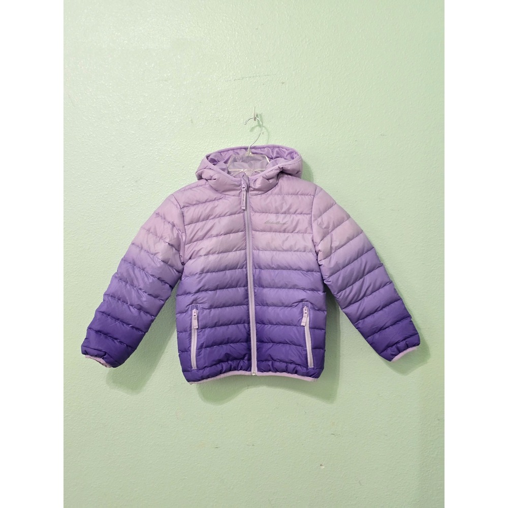 Eddie Bauer Purple Ombre Reversible Light Hood Puffer Ski Snow Girls Jacket S